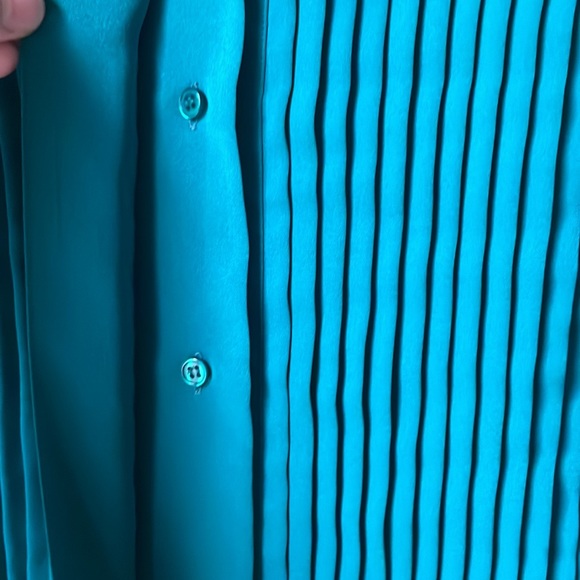 Vintage long sleeve button down polyester shirt with shoulder pads - Picture 5 of 6